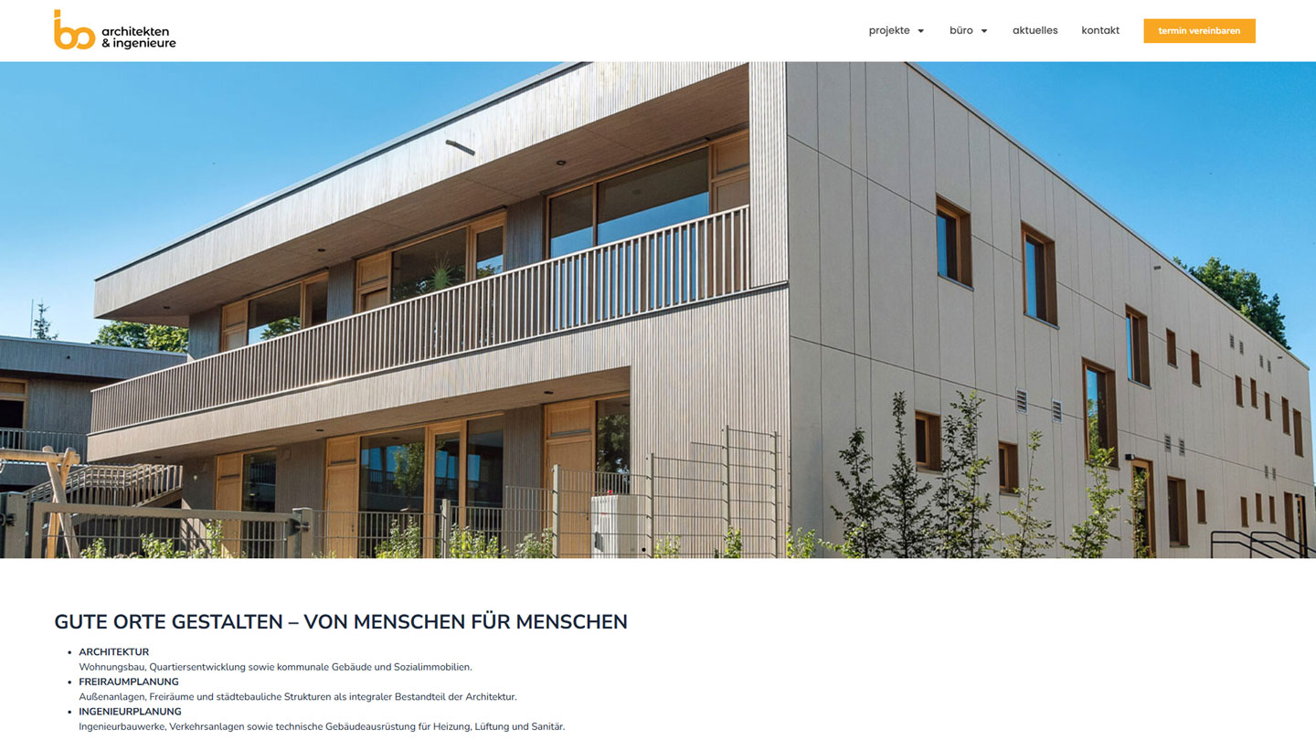 Webseite für Architekturbüro in Bautzen – moderne und mobiloptimierte Architektur-Website mit Projektübersicht